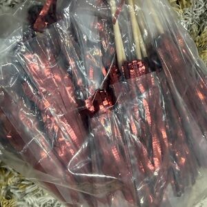 New- Burgandy Red Metallic Spirit Pom Poms - Set of 24